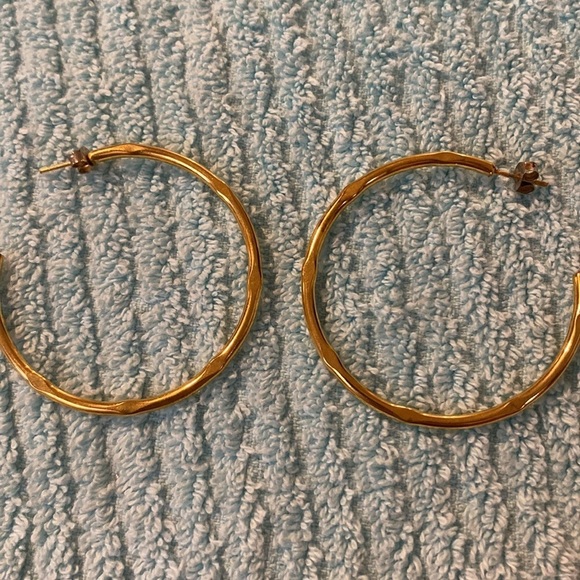 Costume Gold Hoop Post Earrings (FE) - Picture 3 of 4